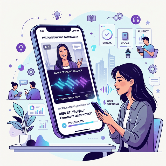 Microlearning & Shadowing Practice Graphic
